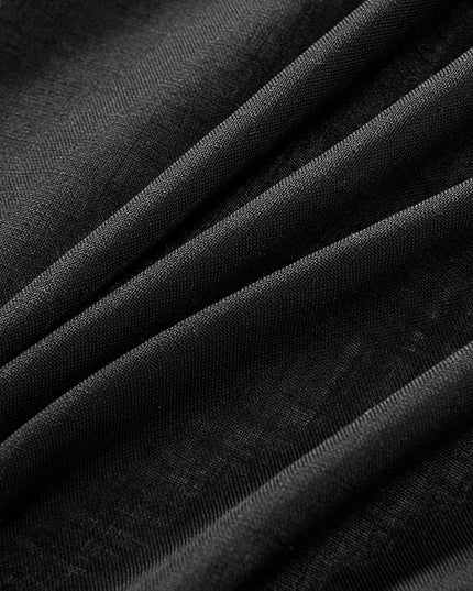 MIULEE Black Linen Curtains 90 Inch Length 2 Panels for Bedroom Living Room, Soft Thick Linen Textured Back Tab Window Drapes Semi Sheer Light Filtering Rod Pocket Modern Farmhouse Halloween Decor