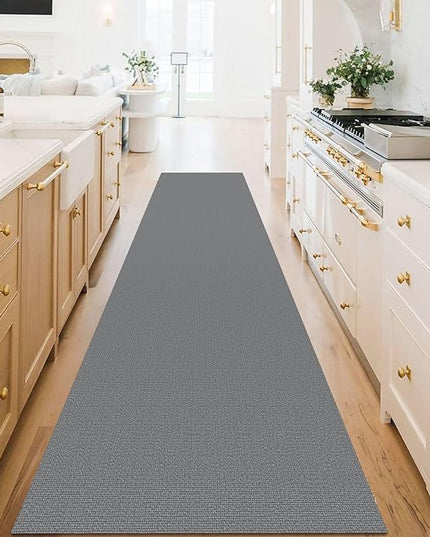 KOZYFLY Washable Runner Rug 3x16 ft Hallway Kitchen Runner Rugs with Rubber Backing Bobo Non Slip Entryway Runner Indoor, Long Carpet Runners for Hall Kitchen Entryway, Grey
