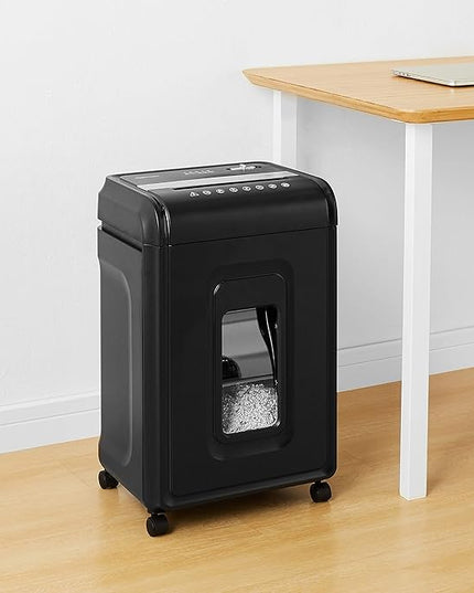 Amazon Basics 24 Sheet Cross Cut Paper, CD and Credit Card Home Office Shredder with Pullout Basket, Black