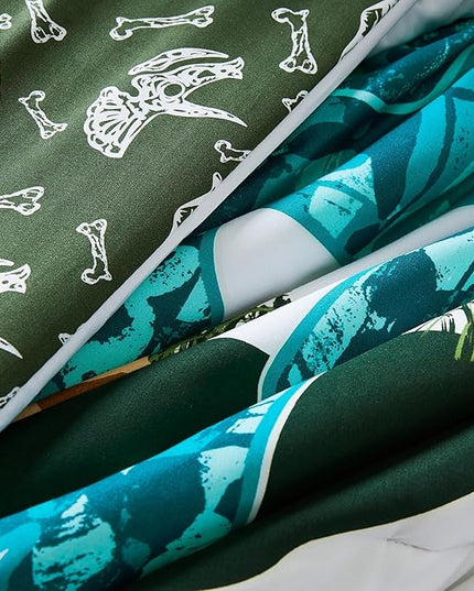 Full Size Comforter Set for Boys-7 Pieces Dinosaur Glow in The Dark Full Bedding Sets for Kids, Ultra Soft Bed in A Bag with Sheets