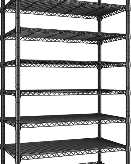 REIBII 8 Tier Metal Shelving 75"H Storage Shelves Tall Wire Shelving Unit Adjustable Detachable Storage Shelves for Laundry Pantry Kitchen Commercial school 1040LBS Storage Rack 75"H X 35"W X 14"D