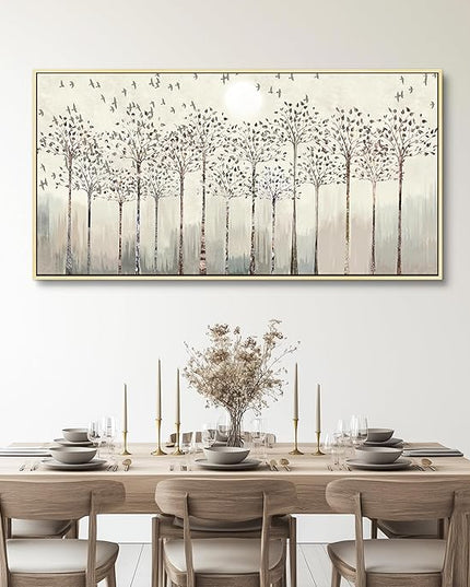 Scenery Abstract Wall Painting Framed Canvas Wall Art For Living Room Large Size Wall Decorations For Bedroom Office Wall Decor Pictures Artwork Canvas Prints Home Boho Wall Decor Natural Wood Framed