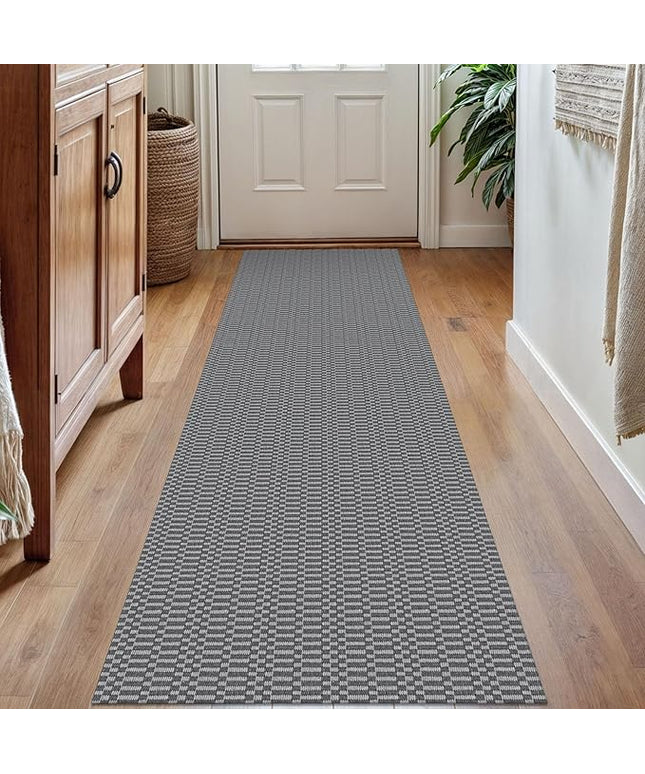 KOZYFLY Washable Runner Rug 2x7 ft Hallway Runner Kitchen Runner Rugs with Rubber Backing Bobo Non Slip Entryway Runner Indoor, Carpet Runners for Hall Entrance Bedroom, Grey/Charcoal Grey