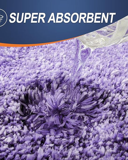 OLANLY Bathroom Rug Set 2 Piece, Soft Absorbent Microfiber Bath Mats and U-Shaped Contour Toilet Rug, Non-Slip, Machine Wash Dry, Plush Shaggy Bath Mats for Bathroom (30"x20"+24"x20", Violet)
