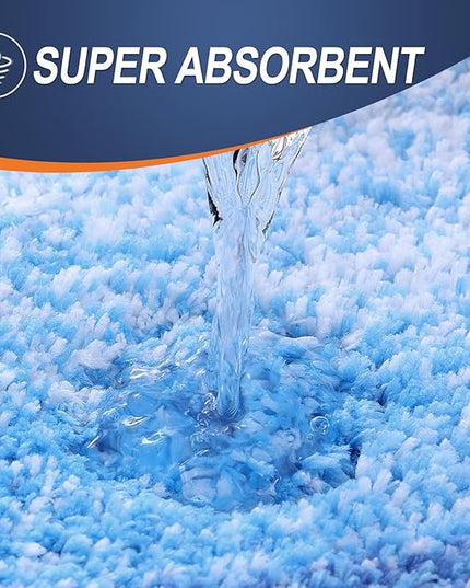 OLANLY Bathroom Rug Set 2 Piece, Soft Absorbent Microfiber Bath Mats and U-Shaped Contour Toilet Rug, Non-Slip, Machine Wash Dry, Shaggy Bath Mats for Bathroom (30"x20"+24"x20", Light Royal Blue)