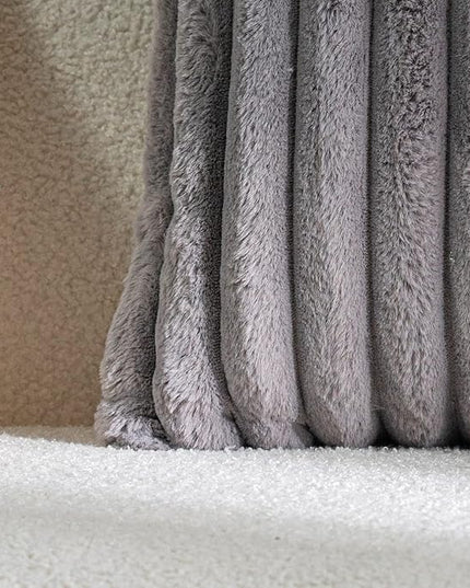 DEELAND Pack of 2,Double-Sided Faux Fur Plush Decorative Throw Pillow Covers Fuzzy Striped Soft Pillowcase Cushion Covers for Sofa Couch Bedroom