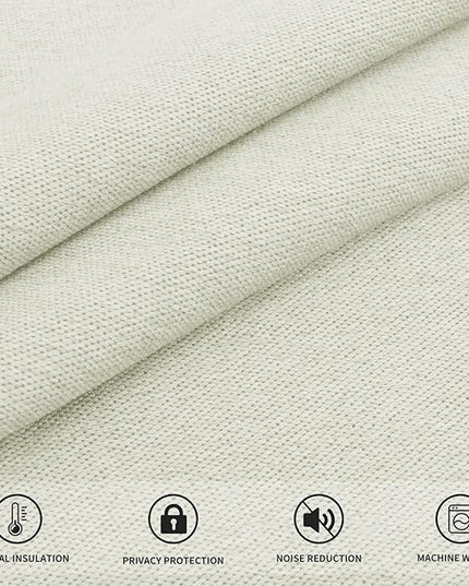 Easy-Going Linen Look Blackout Curtain Grommet Window Curtain Drapes for Bedroom, Living Room Thermal Insulated Room Darkening (2 Panels, 52x108 inch, Beige)