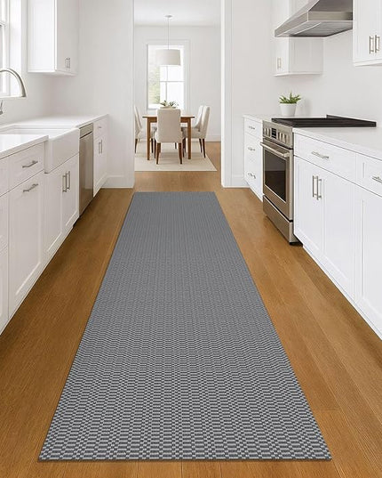 KOZYFLY Washable Runner Rug 3x10 ft Hallway Kitchen Runner Rugs with Rubber Backing Bobo Non Slip Entryway Runner Indoor, Long Carpet Runners for Hall Kitchen Entryway, Grey/Charcoal Grey