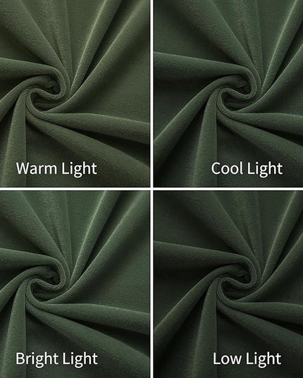 Joydeco Olive Green Velvet Curtains 72 inch Length 2 Panels, Luxury Blackout Rod Pocket Thermal Insulated Window Curtains, Super Soft Room Darkening Drapes for Living Room Bedroom,W52 x L72 inches