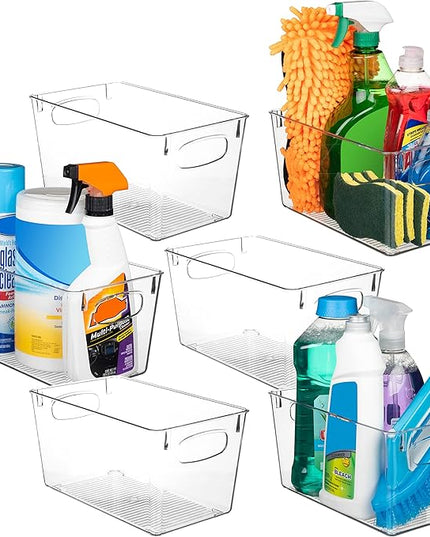 ClearSpace Clear Plastic Storage Bins – Perfect Kitchen Organization and Storage or Pantry Storage – Fridge Organizer, Pantry Organization and Clear Storage Bins, Cabinet Organizers