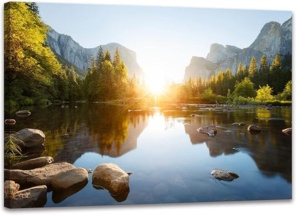 SKASNFAI National Park Canvas Wall Art Mountain Nature Landscape Painting Artwork Framed Home Decor for Living Room Bedroom (12x16 inch)