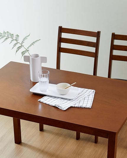 Livinia Seattle 5-Piece Wooden Dining Table Set for 4, Modern Farmhouse Kitchen Dining Room Set with Solid Wood Ladder Back Chairs for Small Space (Antique)