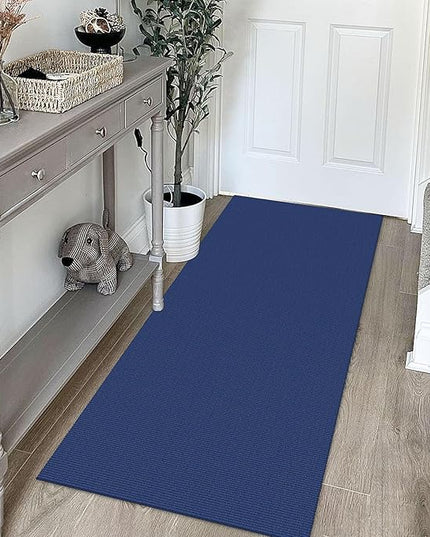 KOZYFLY Washable Runner Rug 2x5 Ft Runners for Hallways Throw Rug with Rubber Backing, Braided Cotton Entryway Runner Indoor, Carpet Runners for Hallway Kitchen Entryway Bedroom, Royal Blue