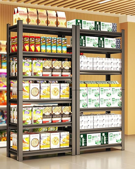 Storage Shelves, Garage Metal Shelving Unit 35"W x 18"D x 82"H, 6-Tier Adjustable, Double-Layer Column with Reinforced Ribs, Heavy-Duty, Capable of Bearing 3600 lbs for Garage, Warehouse, Kitchen
