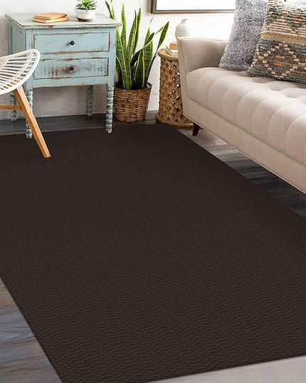 KOZYFLY Washable Entryway Rug 3x5 Ft Area Rugs Cotton Rubber Backed Throw Rugs Indoor Door Mat Kitchen Rugs Braided Floor Carpet for Front Entrance Bathroom Kitchen Living Room, Dark Coffee/Brown