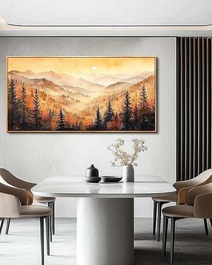 FUHAIHUA Wood Framed Canvas Wall Art For Living Room Wall Decor For Bedroom Office Wall Decoration Forest Landscape Paintings Farmhouse Pictures Artwork Room Aesthetic Home Decor 20x40 In