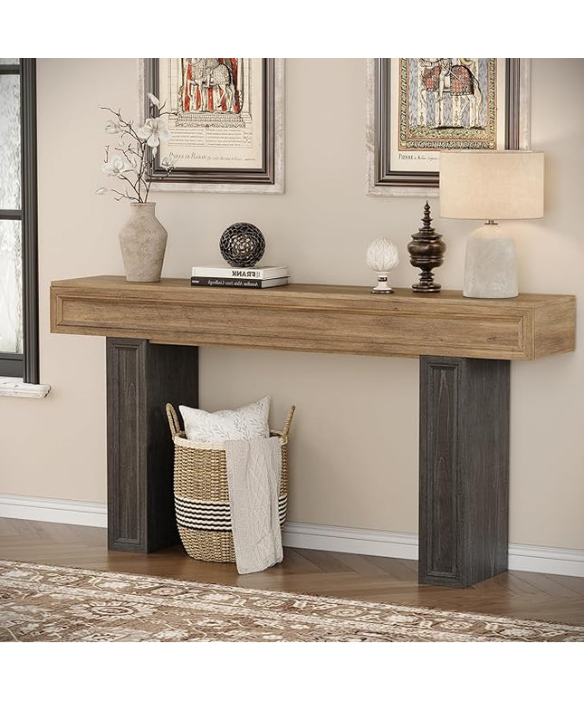 Rresyet 63 Inch Long Console Table, Sofa Table Behind Sofa, Wooden Entryway Table, Farmhouse Entryway Table for Entry, Hallway, Living Room (Wood)