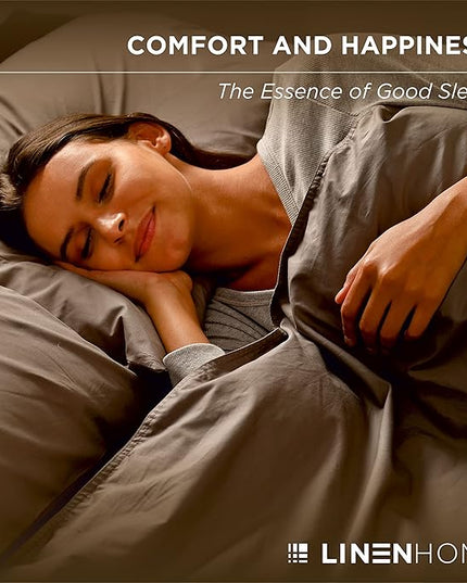 Linen Home 100% Cotton Percale Pillowcases Queen Size, Frosty Green, 2 Pieces of Pillow Case, Crisp and Cool Strong Bed Linen, 20 inches X 30 inches