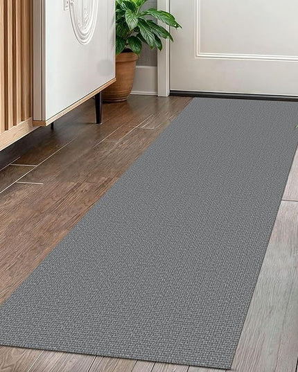 KOZYFLY Washable Runner Rug 2x5 Ft Runners for Hallways Non Slip Kitchen Rug, Braided Cotton Entryway Runner Indoor, Carpet Runners for Hallway Kitchen Entryway Bedroom, Grey