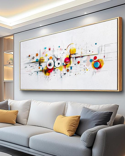 ERQINHUA Abstract Wall Art Living Room Boho Wall Decor For Bedroom Office Home Decorations Geometric Wall Paintings Minimalism Canvas Artwork Pictures Modern Ready to Hang Wood Framed 20x40 Inches