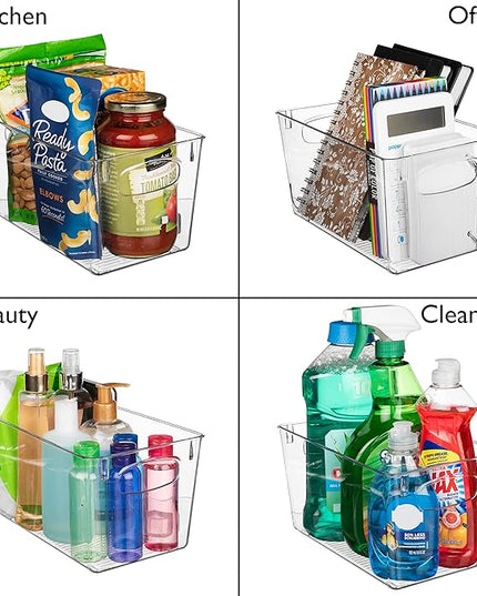 ClearSpace Clear Plastic Storage Bins – Perfect Kitchen Organization and Storage or Pantry Storage – Fridge Organizer, Pantry Organization and Clear Storage Bins, Cabinet Organizers
