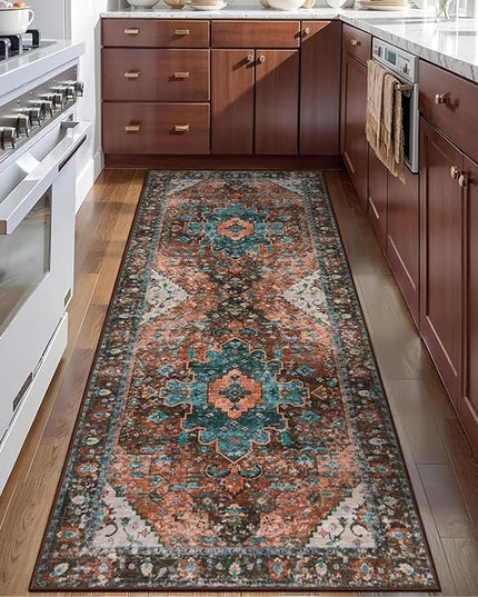 Ciicool Washable Runner Rug Non Slip, 2'x6' Hallway Rug Vintage Kitchen Rugs Carpet Runner for Bedroom Laundry Bathroom Decor
