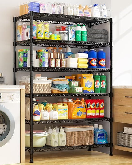 REIBII 71" H Metal Shelves 6 Tier Storage Shelves 1200LBS Adjustable Shelving Units and Wire Shelving Unit Storage Rack Shelf Metal Shelving, 71" H x 29" W x 14" D