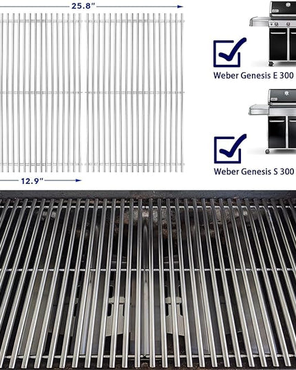 Genesis Grill Parts for Weber 300 Weber 310 Weber 330 Genesis E330 E310 S310 S330 EP330 S320 E320 Grill Parts, 17.5" Flavorizer Bars 7620 Genesis 7528 Grill Grates 7622 Heat Deflector Grill Accessory