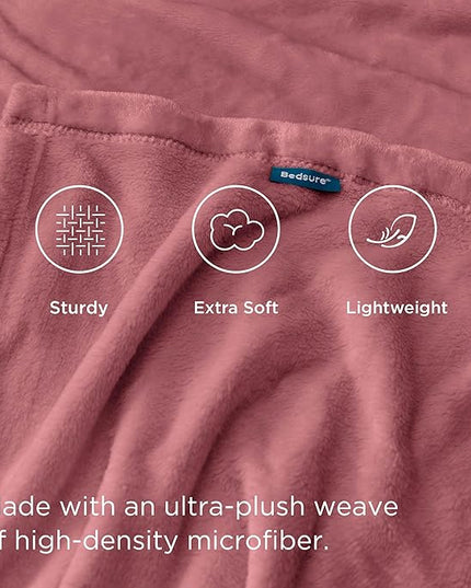 Bedsure GentleSoft Fleece Throw Blanket for Couch Dusty Rose - Lightweight Plush Fuzzy Cozy Soft Blankets and Throws for Sofa, 50x70 inches