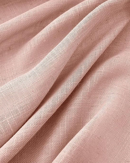 MIULEE Blush Pink Linen Curtains 54 Inch Length 2 Panels for Girls Bedroom Nursery, Soft Thick Linen Textured Short Window Drapes Semi Sheer Light Filtering Back Tab for Kids Living Room Light Pink