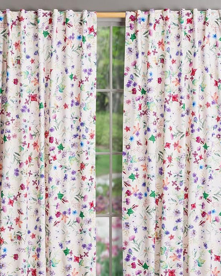 Maison d'Hermine Curtains for Living Room 100% Cotton 108 inch Length Two Panels Window Toile Curtains for Bedroom with Loop & Rod Pockets, Gifts for Mothers Day (Chardon, 50" W x 108" L)