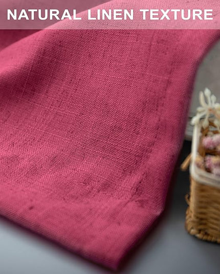 Pitalk Magenta Curtains 54 Inch Length for Bedroom 2 Panel Rod Pocket Back Tab Short Small Hot Pink Curtain for Laudry Room Semi-sheer Linen Closet Curtain for Closet Door Raspberry Fuchsia 52x54 Long