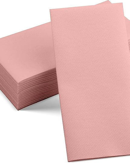 Linen-Feel Colored Paper Napkins - Decortive Cloth-Like Mellow Rose Dinner Napkins - Soft And Absorbent. For Kitchen, Party, Wedding, Bathroom Or Any Occasion. (Pack of 100)