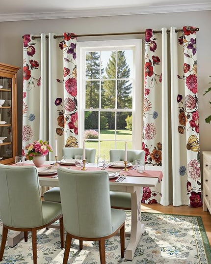 jinchan Elora 8x10 Floral Rug for Living Room Washable Bedroom Rug Vintage Romance Christmas Design Non Slip Thin Indoor Floor Cover Large Low-Profile Throw Carpet for Dining Room Office, Green/Beige
