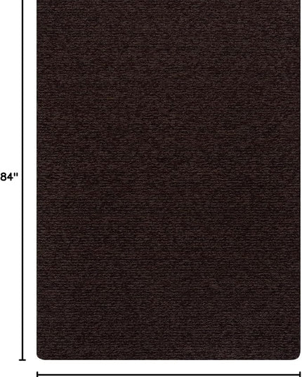 Beverly Rug Non-Slip Modern Rug 5x7 Solid Traditional Rubber Backing Machine Washable Soft Thin Indoor Area Rugs for Living Room Stain Resistant Non Shedding Casual Carpet (5 x 7 Brown)