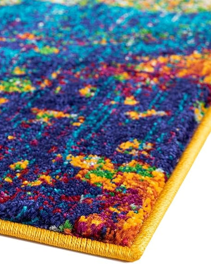 Rugs.com Calypso Collection Rug – 4' x 6' Multi Medium Rug Perfect for Entryways, Kitchens, Breakfast Nooks, Accent Pieces