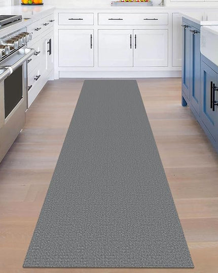 KOZYFLY Washable Runner Rug 2x8 Ft Runners for Hallways Non Slip Kitchen Runner Rugs Braided Cotton Entryway Runner Indoor, Carpet Runners for Hallway Entryway Bedroom, Grey