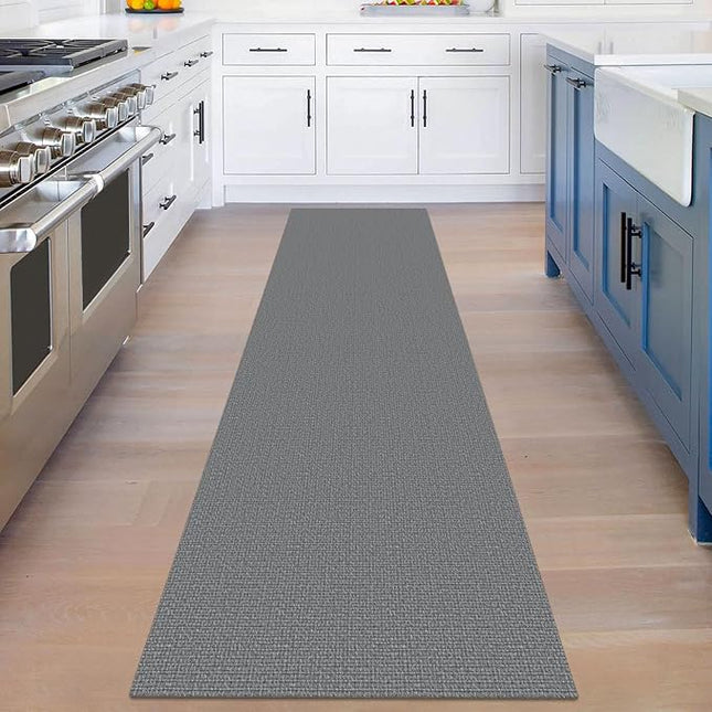 KOZYFLY Washable Runner Rug 2x8 Ft Runners for Hallways Non Slip Kitchen Runner Rugs Braided Cotton Entryway Runner Indoor, Carpet Runners for Hallway Entryway Bedroom, Grey