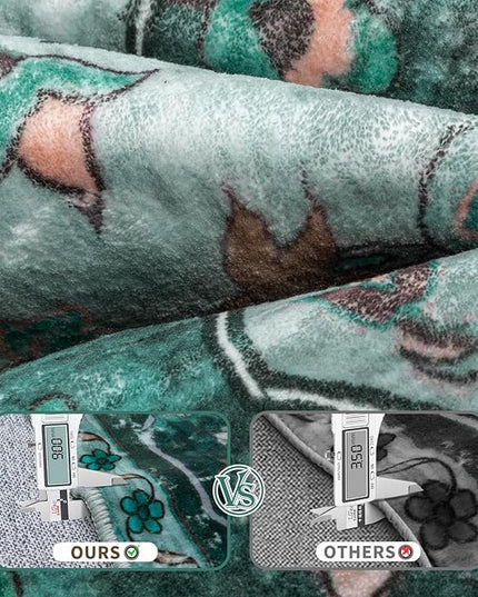 Ciicool Washable Area Rug - 6x9 Vintage Bedroom Dining Room Rug Non-Slip Lining Room, Oriental Throw Low Pile Carpet for Office Kitchen Entryway（Teal/Multi）