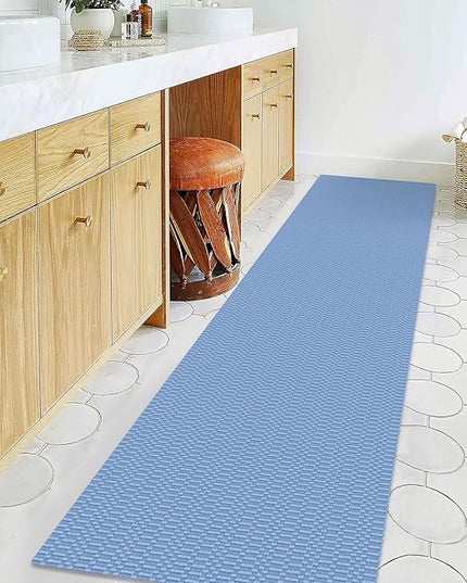 KOZYFLY Washable Runner Rug 2x8 Ft Runners for Hallway Rubber Backed Kitchen Runner Rugs Braided Cotton Entryway Runner Indoor, Carpet Runners for Hallway Entryway Bedroom, Blue
