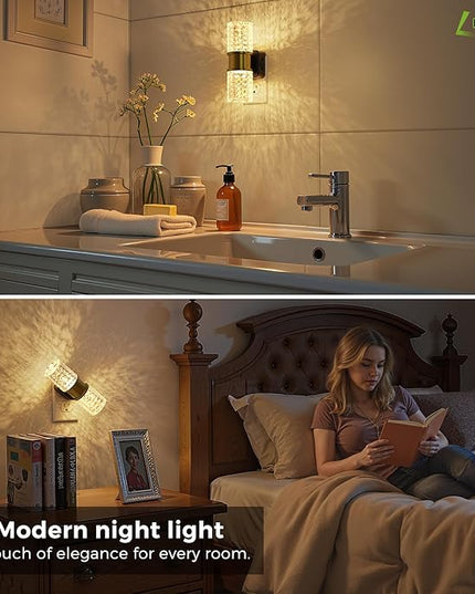 L LOHAS LED Night Light, Dimmable Night Lights Plug into Wall, 0-100LM Adjustable Brightness LED Night Light,Automatic Night Lights Plug in with Auto Light Sensor, for Bedroom Hallway Home Decor