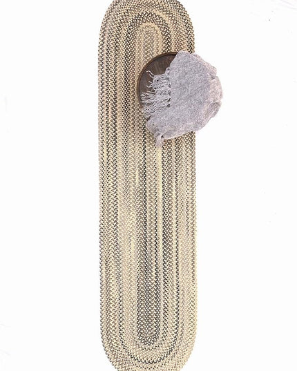 Capel American Heritage Pewter 2' 0" X 8' 0" Runner Oval Braided Rug