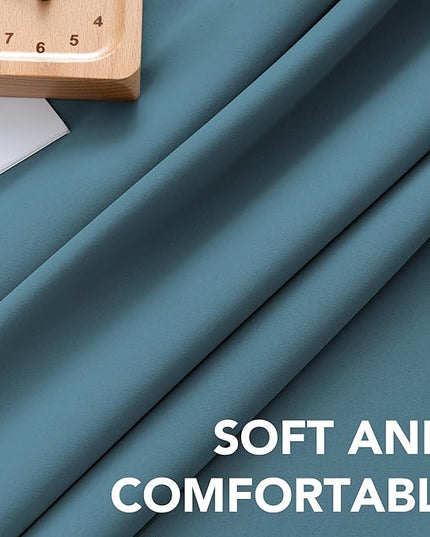 H.VERSAILTEX Blackout Curtains Thermal Insulated Window Treatment Panels Room Darkening Blackout Drapes for Living Room Back Tab/Rod Pocket Bedroom Draperies (2 Panels, Storm Blue, 52 x 72 Inch)