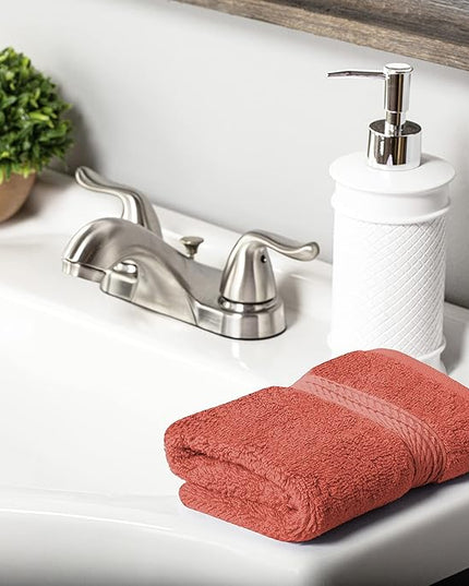 Superior Egyptian Cotton Pile 10 Piece Towel Set, Includes 2 Bath, 4 Hand, 4 Face Towels/Washcloths, Ultra Soft Luxury Towels, Thick Plush Essentials, Guest Bath, Spa, Hotel Bathroom, Coral