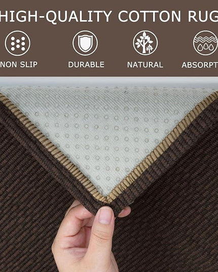 KOZYFLY Washable Runner Rug 3x10 ft Hallway Kitchen Runner Rugs with Rubber Backing Bobo Entryway Runner Indoor, Long Carpet Runners for Hall Kitchen Entryway, Dark Coffee/Brown