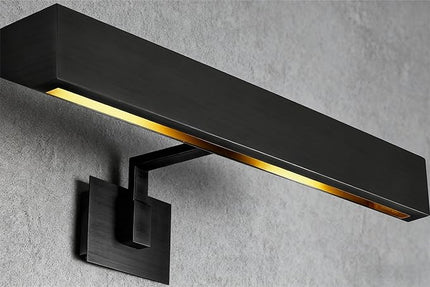 18" Picture Light Black Picture Light Hardwired, 2-Light Bronze Art Lights Dimmable Frame Lights for Wall, 3000k Gallery Light Art Frame Light 270° Gallery Lamp for Bathroom, Living Room, Hallway
