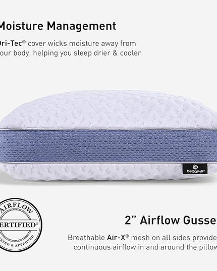 Bedgear Balance Performance Pillow – 3.0 - Moisture Wicking Bed Pillow for All Sleep Positions - Medium Firmness Bed Pillow - Washable Removable Cover – 20" W x 26" L x 6.5" H
