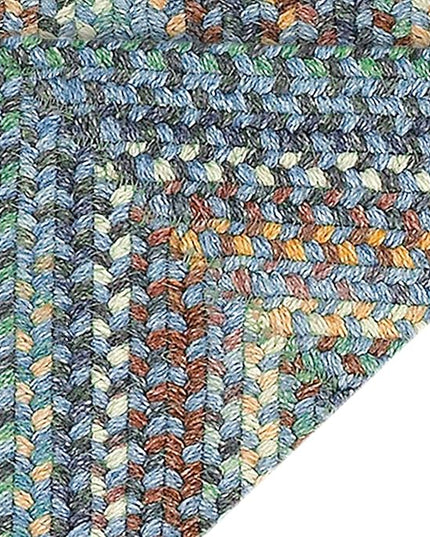 Capel American Heritage Legacy Blue 0' 24" X 0' 48" Concentric Rectangle Braided Area Rug (Made in The USA)