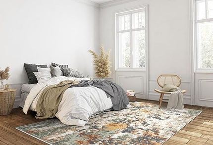 Keen Home Design Area Rugs - 5x8 Non-Shedding, Abstract Rugs for Kitchen, Living Room, Bedroom, Dining Room, Entryway - Size: 5'3" x 7'7", Multi
