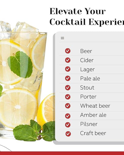 Bulk Classic Premium Beer Pint Glasses 16 Ounce – Set Of 12 Highball Cocktail Mixing Glass – Perfect for Cold Beverages, Soda, Water - Used in Bar, Restaurant